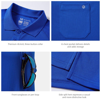 Men's Short Sleeve Polo Shirts UPF 50 LB06M - Bassdash
