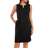 Women's UPF 50+ Notch Neck Tank Dress LB15W - Bassdash