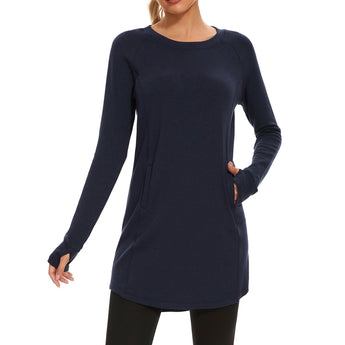 Women's Crew Neck Fleece Dress LB20W - Bassdash