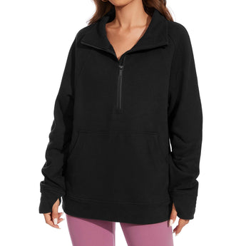 Women’s Oversized Half Zip Fleece Sweatshirts LB21W - Bassdash