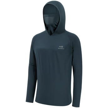 Men’s UPF 50+ Long Sleeve Fishing Hoodie with UV Neck Gaiter FS06M - Bassdash #color_slate-blue