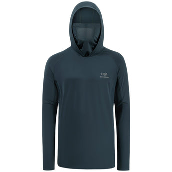 Men’s UPF 50+ Long Sleeve Fishing Hoodie with UV Neck Gaiter FS06M - Bassdash #color_slate-blue