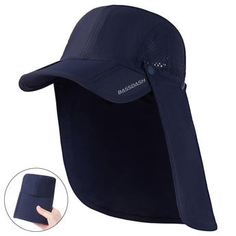 Bassdash Foldable UPF 50+ Fishing Hats with Removable Neck Flap FH12 - Bassdash