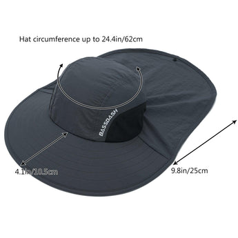 Unisex UPF 50+ Water Resistant Sun Hat with Neck Flap FH06 - Bassdash