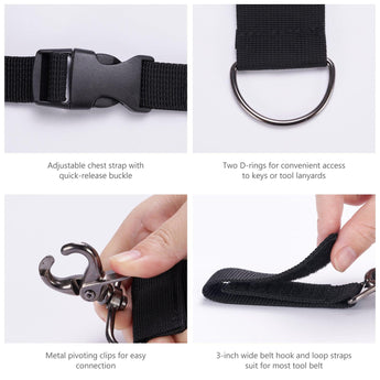 SAVAWADE Tool Belt Suspenders Padded Work Belt Suspension System - Bassdash