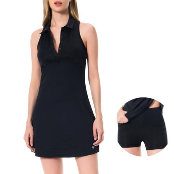 Women's UPF 50+ Polo Tennis Dress LB07W - Bassdash
