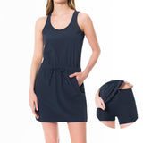 Women's UPF 50+ Tank Dress with Drawstring Waist LB08W - Bassdash