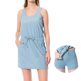 Women's UPF 50+ Tank Dress with Drawstring Waist LB08W - Bassdash