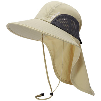 Unisex UPF 50+ Water Resistant Sun Hat with Neck Flap FH06 - Bassdash