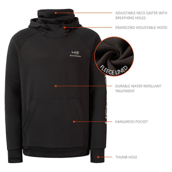 Men’s Fleece Hoodie with Neck Gaiter FS18M - Bassdash
#color_black-color