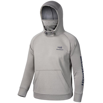 Youth Fishing Fleece Hoodie with Mask FS18Y - Bassdash#color_light-heather-grey