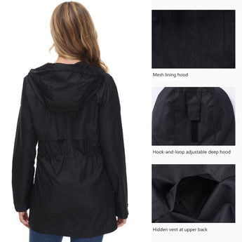 Lightbare Women's Water Resistant Ripstop Rain Coat LB02W - Bassdash