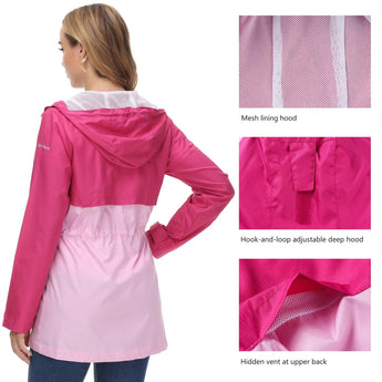 Lightbare Women's Water Resistant Ripstop Rain Coat LB02W - Bassdash