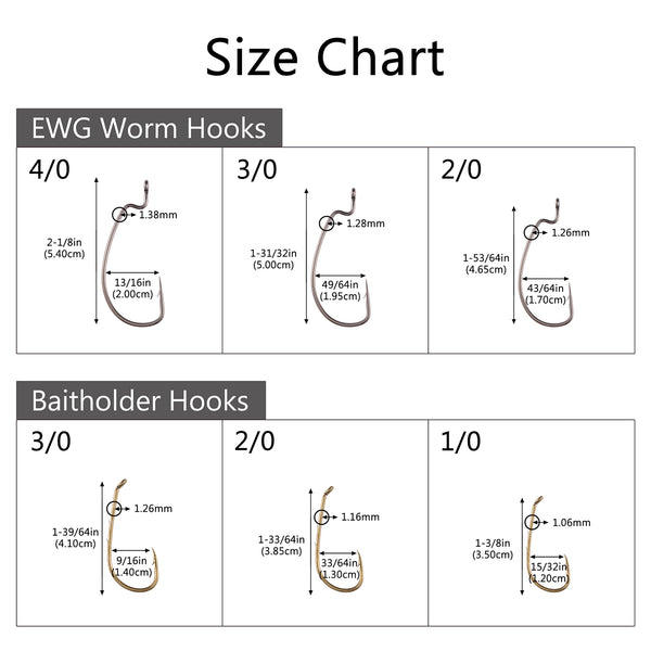 EWG Worm Hooks 30 Pack