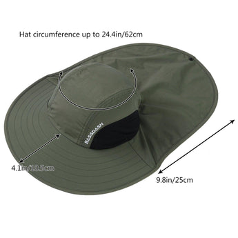 Unisex UPF 50+ Water Resistant Sun Hat with Neck Flap FH06 - Bassdash