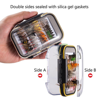 72 Pcs Fly Fishing Assorted Flies Kit with Waterproof Fly Box - Bassdash