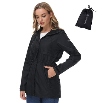 Lightbare Women's Water Resistant Ripstop Rain Coat LB02W - Bassdash