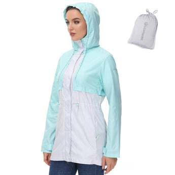Lightbare Women's Water Resistant Ripstop Rain Coat LB02W - Bassdash