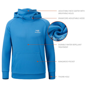 Youth Fishing Fleece Hoodie with Mask FS18Y - Bassdash#color_malibu-blue