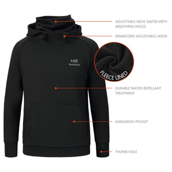 Youth Fishing Fleece Hoodie with Mask FS18Y - Bassdash#color_black