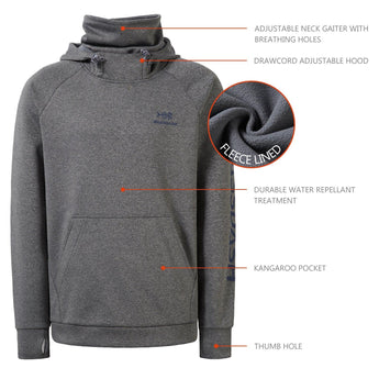 Men’s Fleece Hoodie with Neck Gaiter FS18M - Bassdash
#color_dark-heather-grey