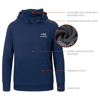 Youth Fishing Fleece Hoodie with Mask FS18Y - Bassdash#color_dark-blue