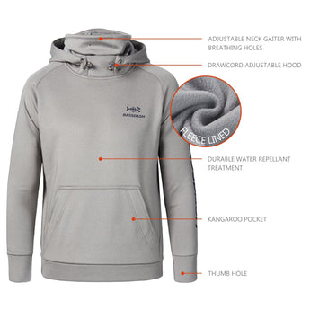 Youth Fishing Fleece Hoodie with Mask FS18Y - Bassdash#color_light-heather-grey