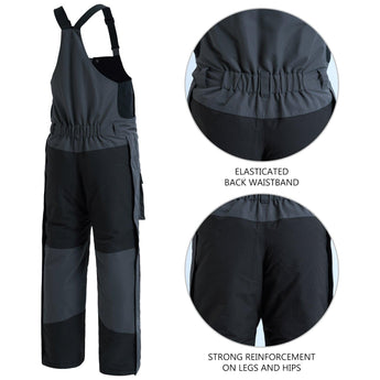 Men's Splice Insulated Waterproof Fishing Hunting Bibs - Bassdash #color_dark-grey-black