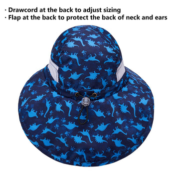 Youth UPF 50+ Sun Hat with Wide Brim Neck Flap Mesh Vent - Bassdash