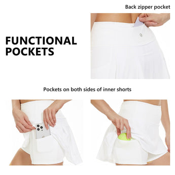 Women's UPF 50+ Tennis Skirts with Shorts LB09W - Bassdash