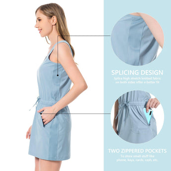 Women's UPF 50+ Tank Dress with Drawstring Waist LB08W - Bassdash