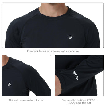 LIGHTBARE Men's UPF 50+ Raglan LS T-Shirt - Bassdash