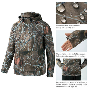 Youth Fishing Fleece Hoodie with Mask FS18Y - Bassdash