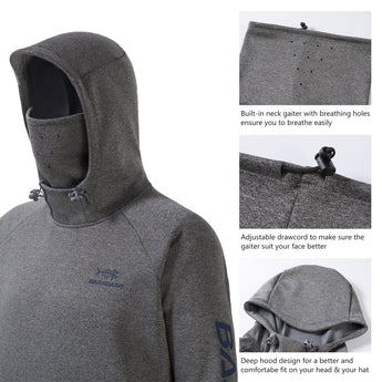 Men’s Fleece Hoodie with Neck Gaiter FS18M - Bassdash
#color_dark-heather-grey