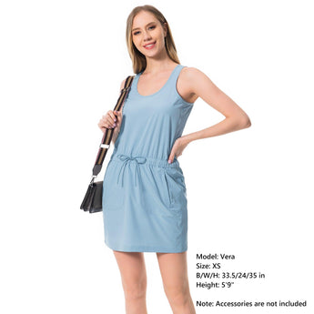 Women's UPF 50+ Tank Dress with Drawstring Waist LB08W - Bassdash