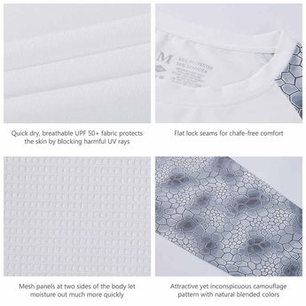 Men's UPF 50+ Camo Long Sleeve Fishing Shirt FS08M - Bassdash