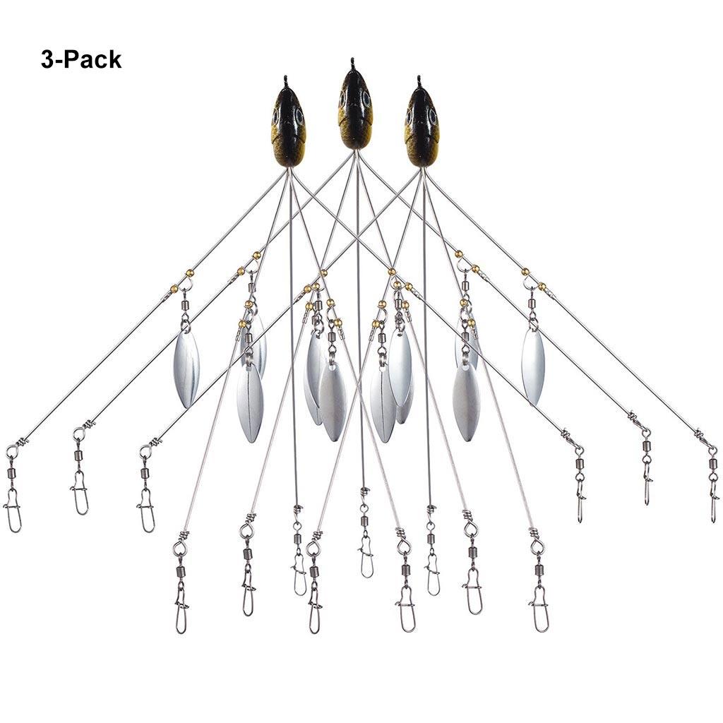 alabama rig fishing lure Bassdash Umbrella Alabama Fishing Rig with 5 Arms 0.63oz, 3-Pack