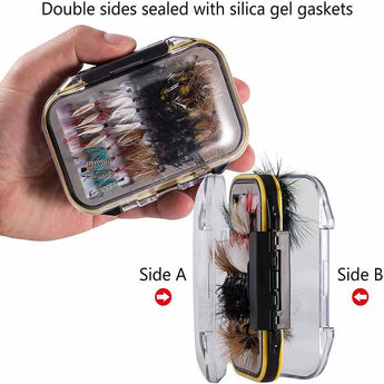 64 Pcs Fly Fishing Lure Flies Kit with Waterproof Fly Box - Bassdash