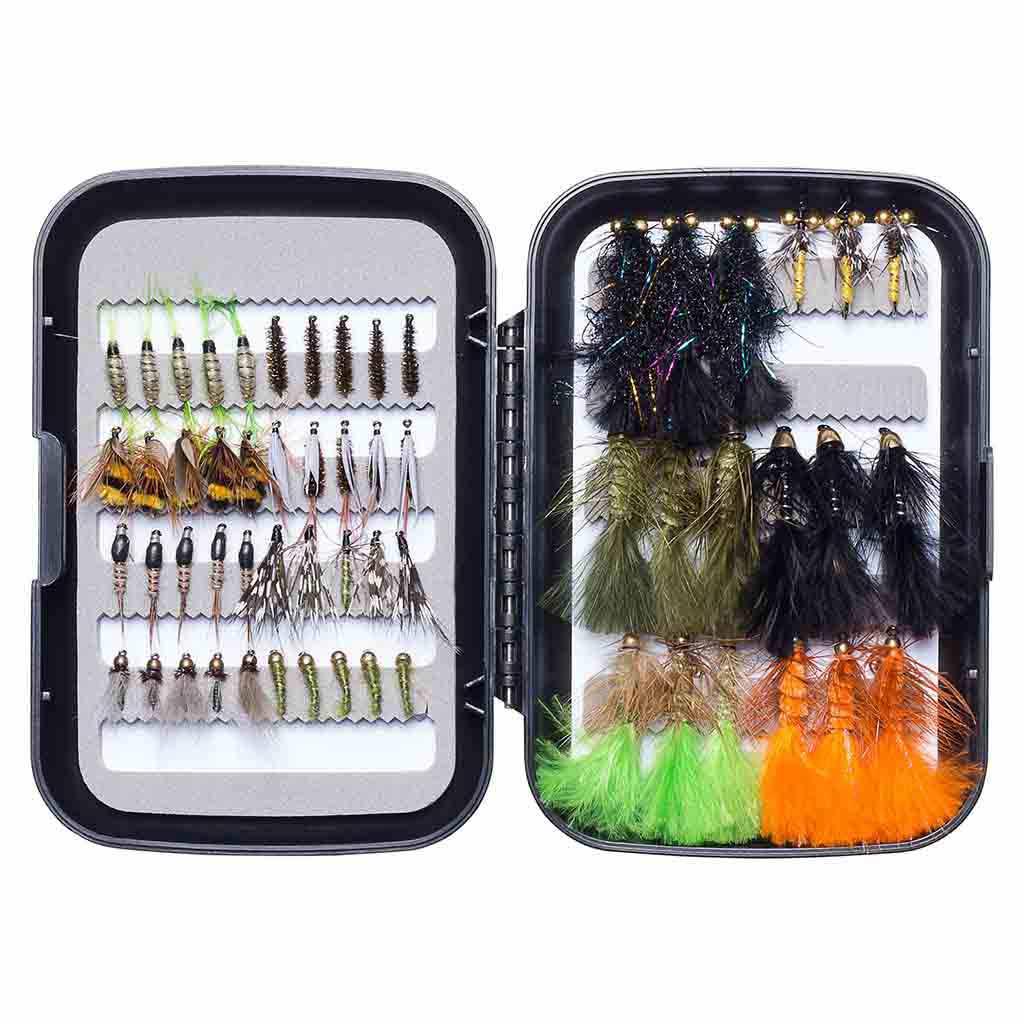 bassdash alien ultra lightweight carbon trout spinning fishing reel Bassdash Fly Fishing Flies Kit Fly Assortment Trout Bass Fishing with Fly Box with Dry/Wet Flies, Nymphs, Streamers, Popper
