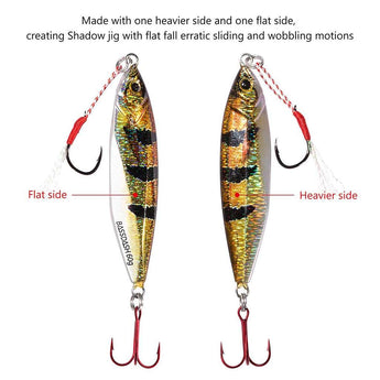 Shadow Vertical Jig Lures 40/60 Grams for Saltwater Freshwater Fishing - Bassdash