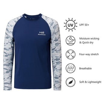 Youth UPF 50+ Camo Long Sleeve Fishing Shirt FS08Y - Bassdash