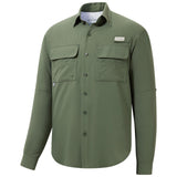 Men's UPF 50+ Long Sleeve Fishing Button Down Shirt FS21M NEW COLOR - Bassdash