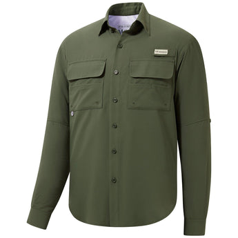 Men's UPF 50+ Long Sleeve Fishing Button Down Shirt FS21M NEW COLOR - Bassdash