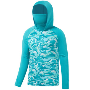 Youth UPF 50+ Hooded Sun Shirt with Mask