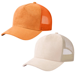 UVSAI Suede Trucker Cap Adjustable Snapback Hat 2 Pack SH03