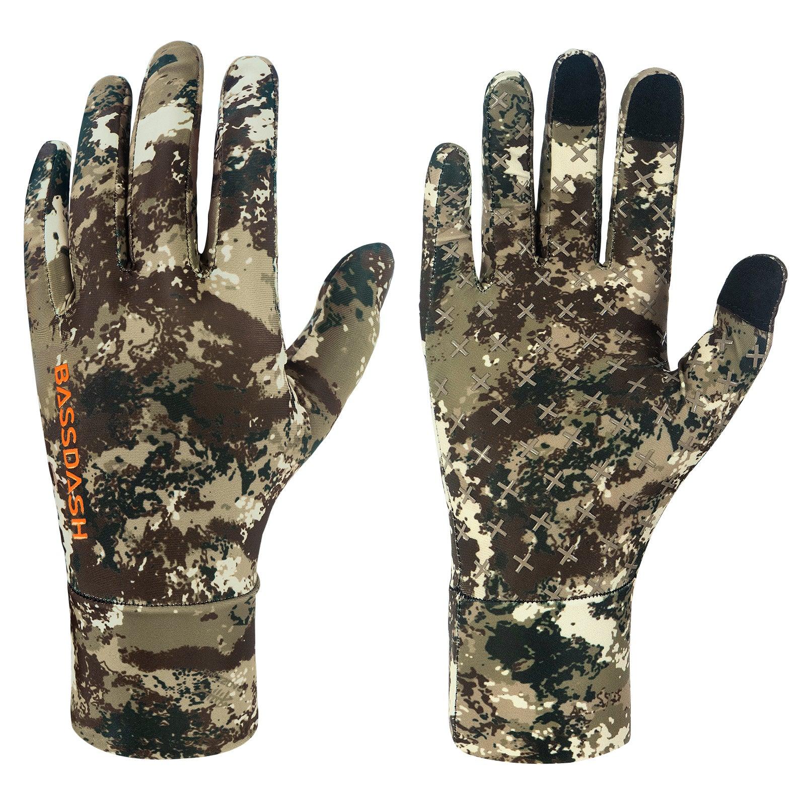 Men's Camo Hunting Gloves Sun protection, Grunge Camo / Small