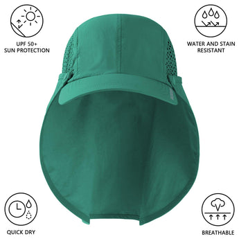 Bassdash Foldable UPF 50+ Fishing Hats with Removable Neck Flap FH12 - Bassdash