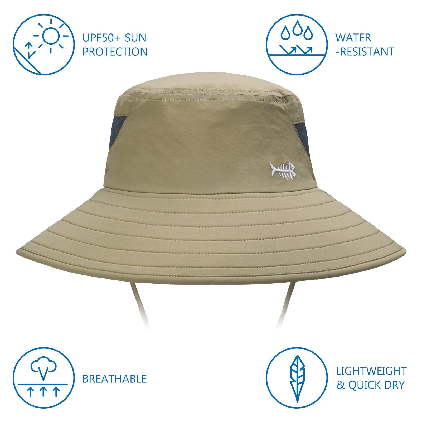 unisex UPF 50+ Sun Hat with Face Cover & Neck Flap FH09 Khaki