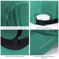 Bassdash Foldable UPF 50+ Fishing Hats with Removable Neck Flap FH12 - Bassdash