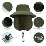 Unisex UPF 50+ Sun Hat with Face Cover & Neck Flap FH09 - Bassdash